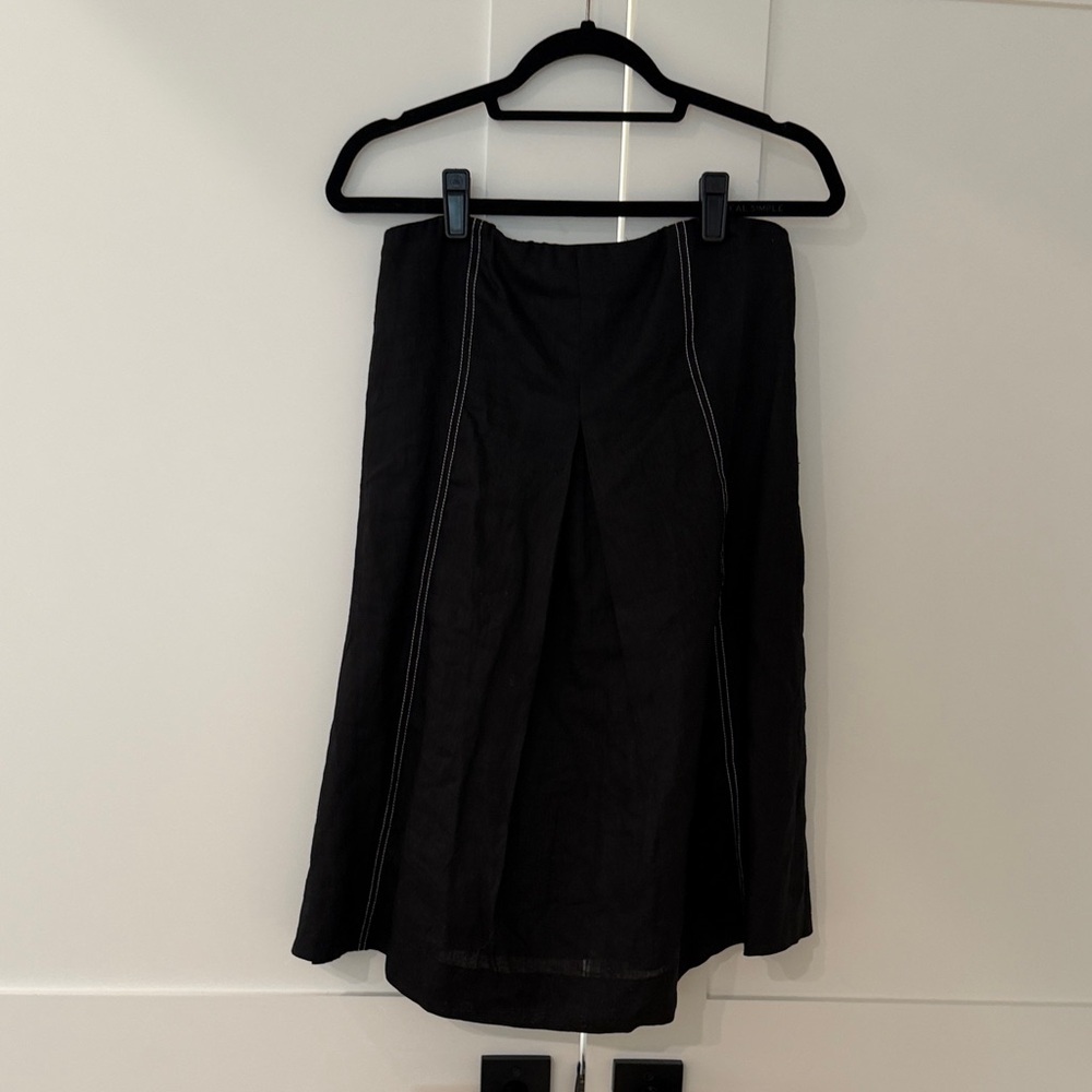 DISSH Black Mini Dress with Contrast Topstitching